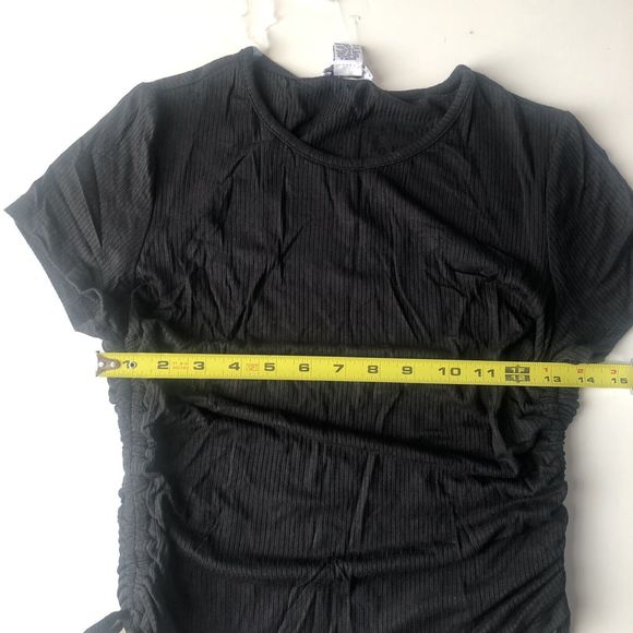 Love Streak Ruched Sides Ribbed Top Juniors Large - Picture 6 of 7